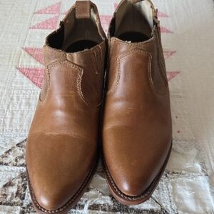 Womens Brown Leather Bootties